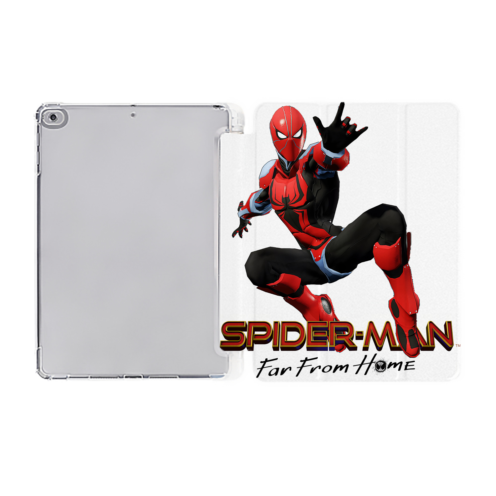 （画像用） Spider Man スパイダーマン IPad ケース ペン収納付き 三つ折りスタンド PUレザー×シリコン 対応機種9.5/10.5/10.9インチ